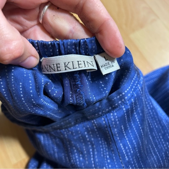 Anne Klein Vintage Silk Bow Leg Pull On Pant Lg Winter Holiday - Picture 4 of 9